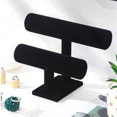1 st sammets smyckesställ, elegant smyckesförvaringsask, T-format displayställ, smyckesställ för klocka och armband, halsband, örhängeshållare, modefö - Multifärgad