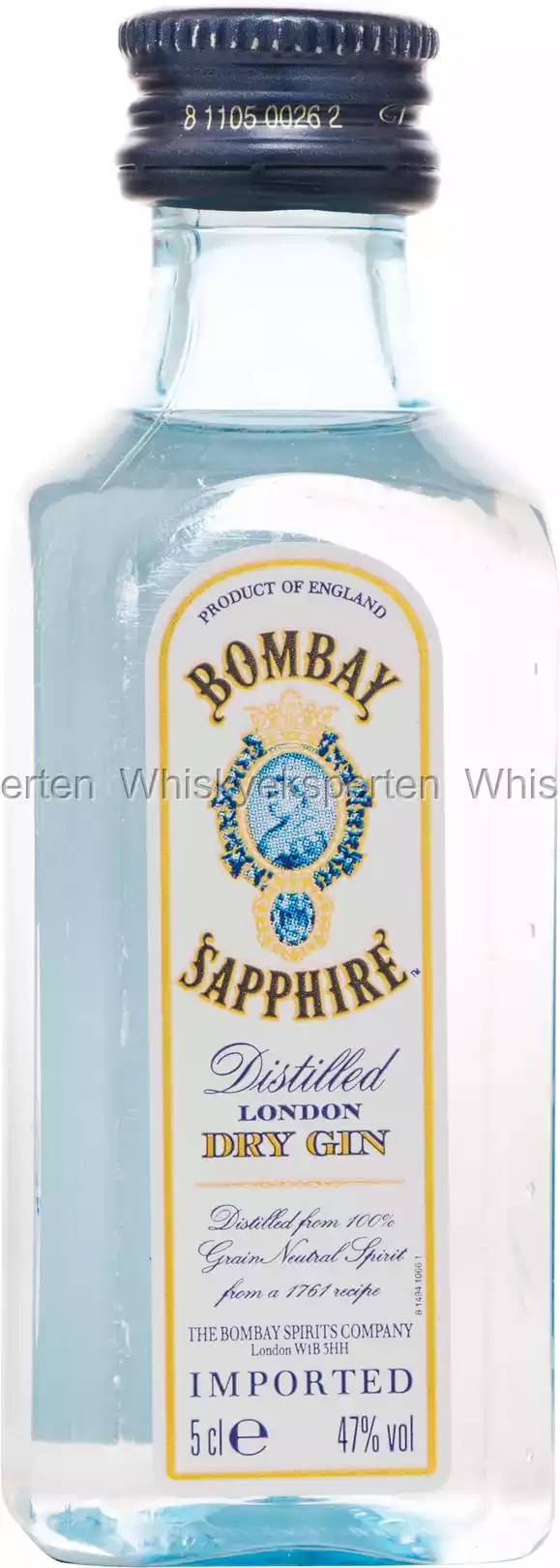 Bombay Sapphire Gin Miniature (45%) 5 cl, 47%