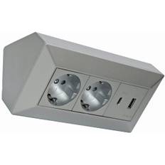 Hörnbox Silver med USB-A+C 3A Quick Charge