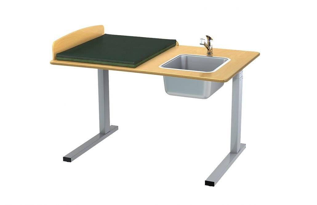Skötbord - ELIT (dyna ingår) - 1400 mm, tvättho höger, inkl. blandare