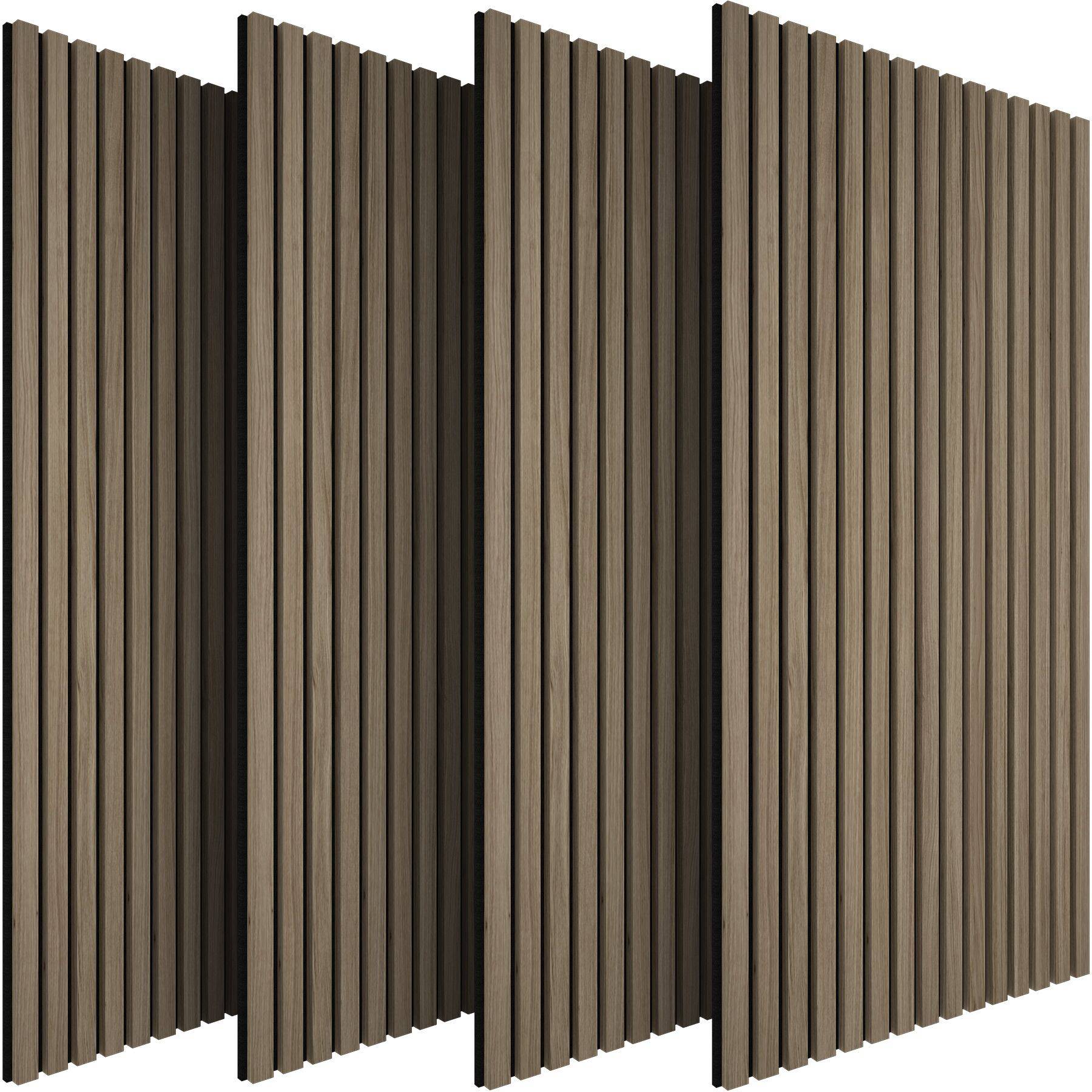 Akustikpaneler Sonic Wall II träoptik - Mörk ek, 4-pack