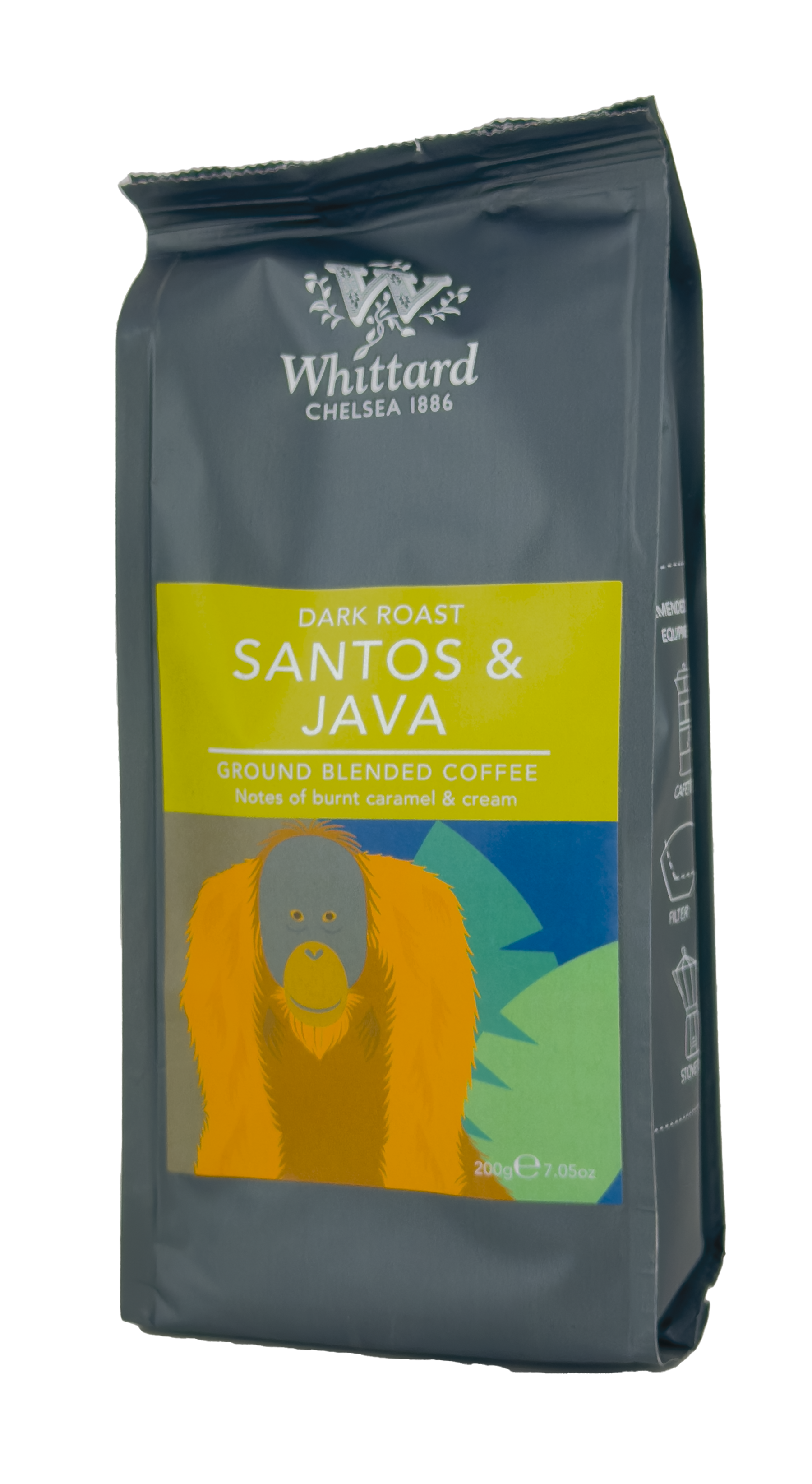 Whittard Mörkrostat malet kaffe Santos & Java