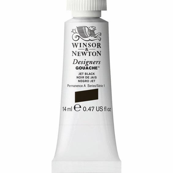 Winsor & Newton Designers gouache 14 ml Jet black 335 - Svart