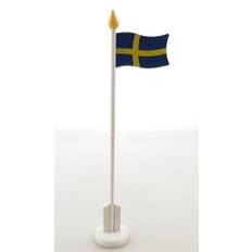 Flagga - Bordsflagga i trä med fot - 30 cm