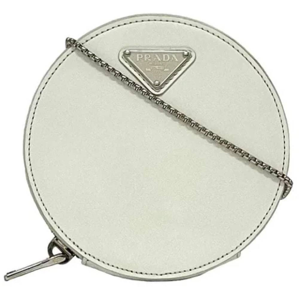 Prada Vintage Pre-owned Laeder prada-tasker - Vintage - Dame - Hvid - ONE SIZE - Uld