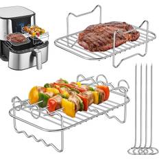 Grillställ och grillspett Set med två olika grillställ för AirFryer