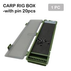 TEMU 1pc Rigtrip Carp Fishing Rig Box - Pc Material Hair Rig Storage Wallet With 20 Rig Pins For Management
