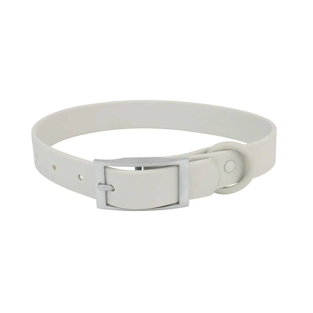 Waterproof Adjustable PVC Pet Collar — 12 Colours - GRAY / M neck 28-38cm (M neck 28-38cm)