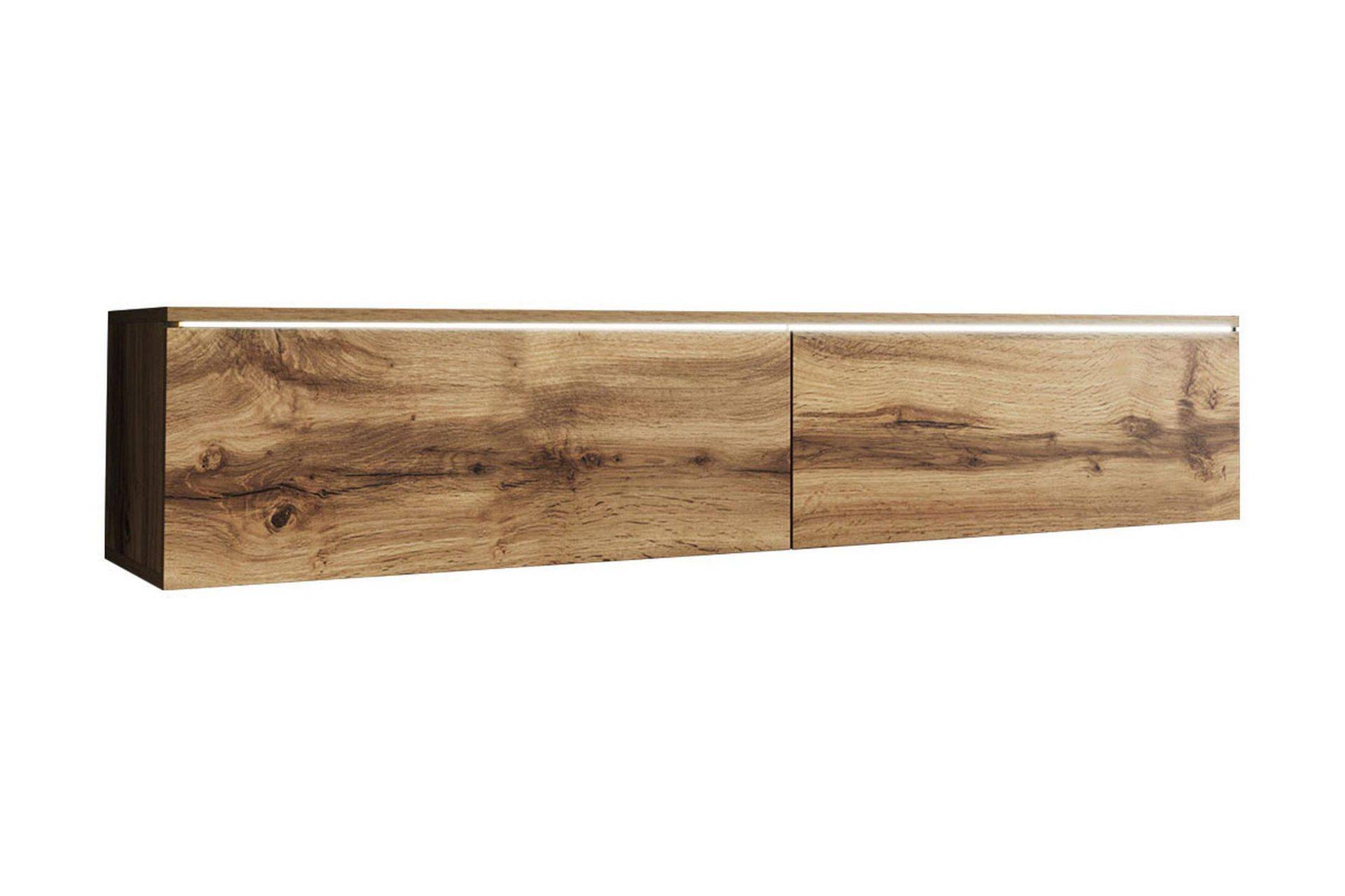 Concept 55 Cuguen TV-bänk 140 cm LED-belysning - Trä/Natur|Vit LED Tv-bänkar