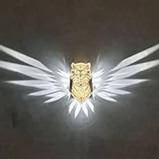 3D Animal LED-vägg Nattlampa, Heminredning Carving Lampa, Owl Vägglampa Bald Eagle Light Batteridriven för Sovrum, Vardagsrum, Trappa, Hall, Kök (Uggla)