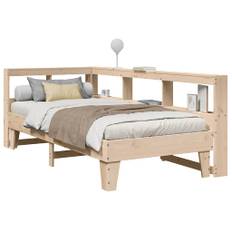 vidaXL Säng med bokhylla utan madrass 90x200cm massiv furu