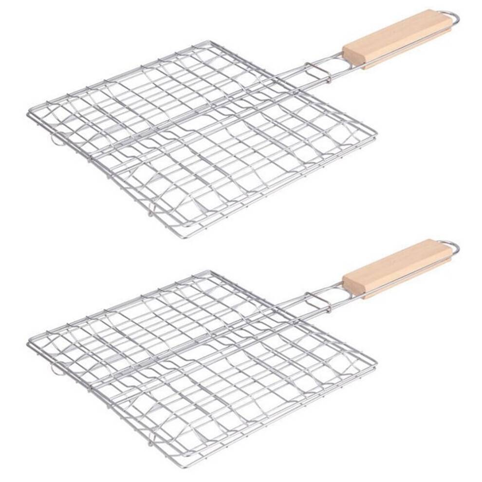 Grillkurv i rustfrit stål, 40x22 cm