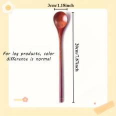 TEMU 3pcs Durable Wooden Long Handle Dinner Spoon, Teaspoon, Milk Honey Soup Spoon, Stirring Stick, Kitchen Accessories