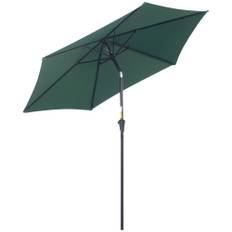Foldbar Parasol med Håndsving Aluminium ∅2,6 x 2,35 m Mørkegrøn
