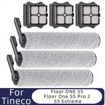 Tineco 3 st borstrullar, 3 st HEPA-filter för Floor ONE S5/Floor One S5 Pro 2 sladdlös dammsugare, som visas, plast - Multifärgad (1 filter + borste,3 filter + 3 borstar,2filter,1 borste,2 filter + 2 borstar,5filter)