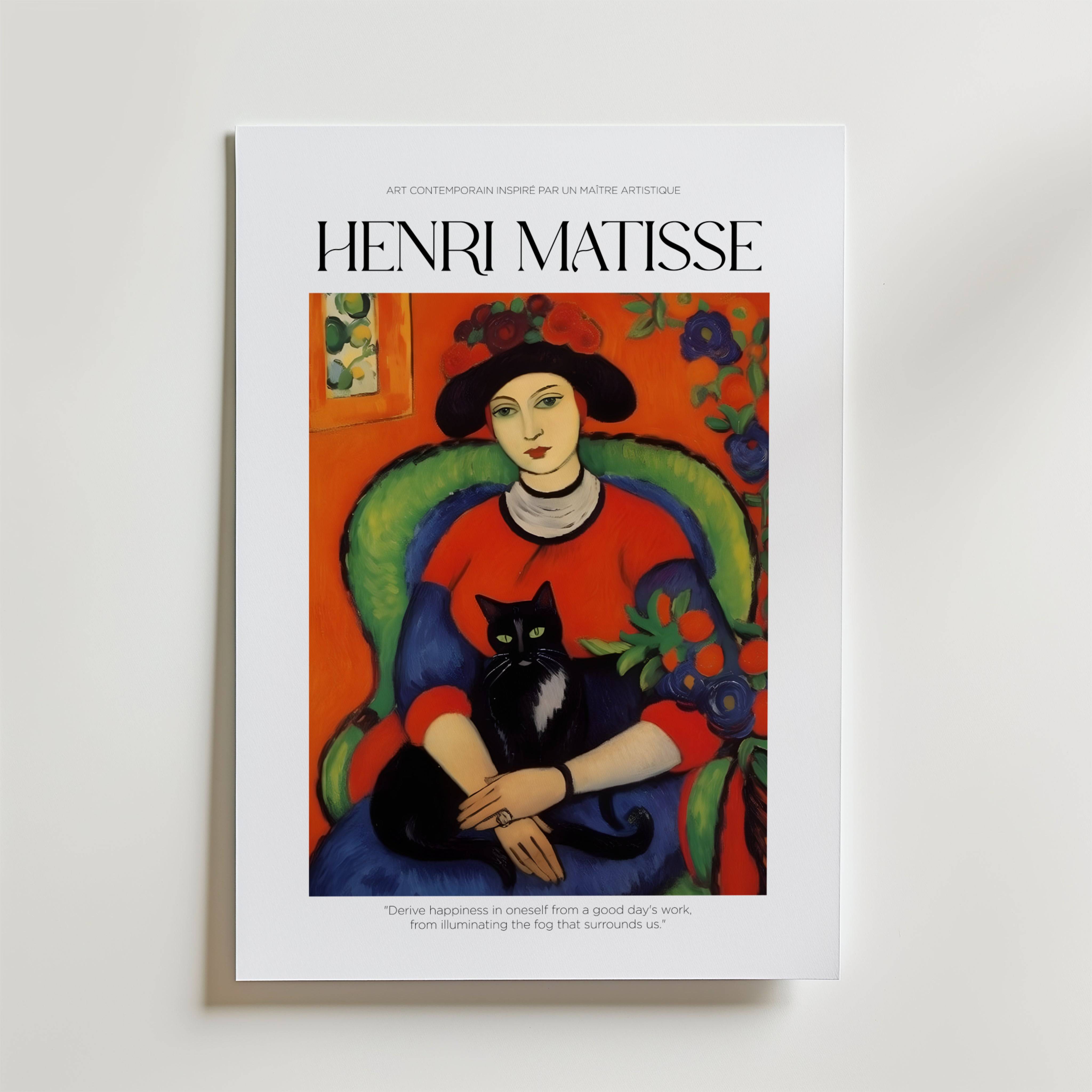 La Femme au Chat Matisse Poster - Premium Canvas 40x50 cm