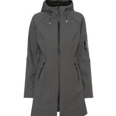 ILSE JACOBSEN SOFTSHELL REGNFRAKKE DAME RAIN37 3/4 LANG grey