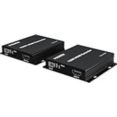 PremiumCord HDMI-förlängare till 150 m via Cat5E/Cat6-kabel, Full HD 1080p, 1 Gbit/s, metallhölje, svart