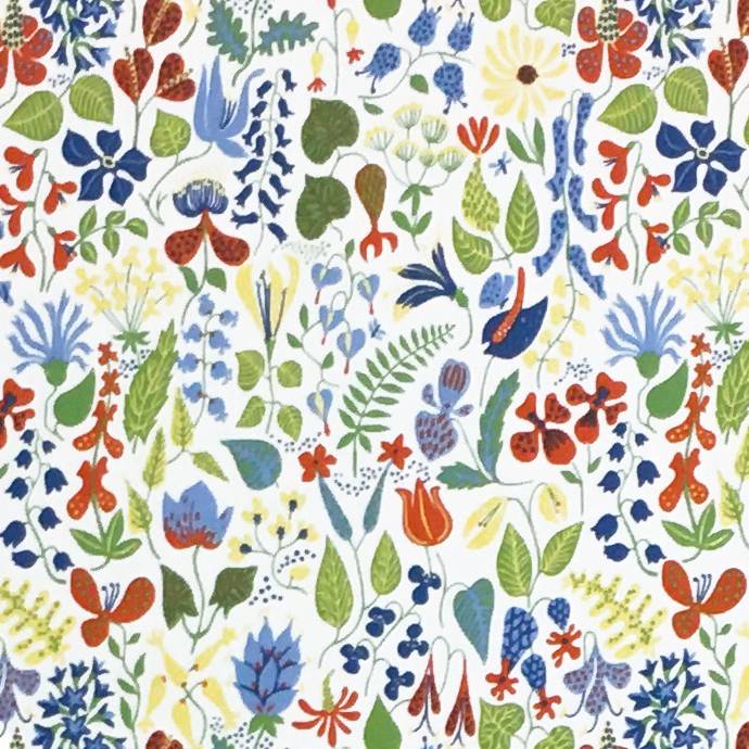 Tyg på metervara, mönster HERBARIUM av Stig Lindberg, multi ENDAST 2 meter kvar (Inkommer vecka 35 igen)
