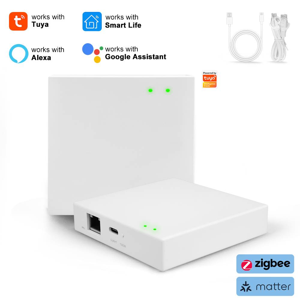 Tuya Zigbee Matter Wired Gateway Smart Hub Voice Control Smart Life Products Offline Scenario Execution Intelligent Home System