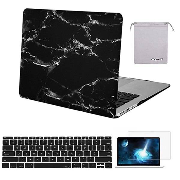 MOSISO Fodral till Macbook Air 13" Blomstermönster - Svart marmor