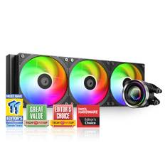 FX360 INF 360mm Liquid CPU AIO Cooler with ARGB Infinity Mirror 3x120mm Daisy Chain Low Noise Operation to Compatible with Intel and AMD ID-COOLING
