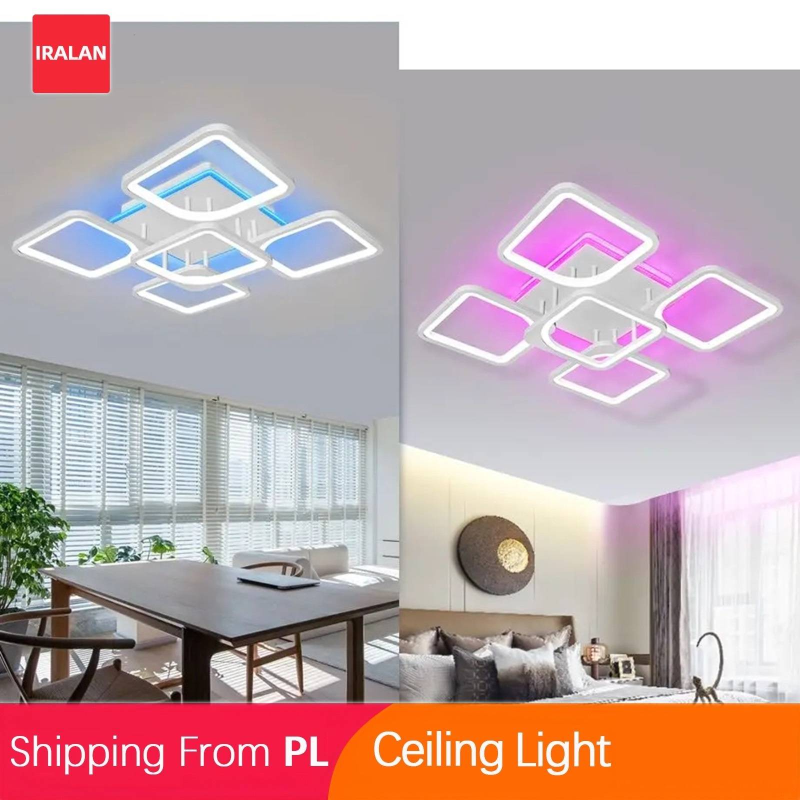 Smart Ceiling Chandelier LED with Remote Control Timing Dimming Ceiling Lamps Indoor Exhibition Hall Bedroom Backlight Lights