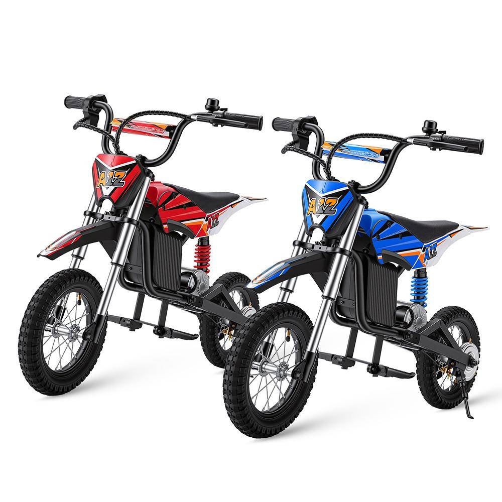 A12 Elektrisk Barnskoter 350W 4,5Ah 12'' Hjul Fram- och Bakfjädring 3 Hastigheter 8-25KM/H 19-22KM Räckvidd Elsparkcykel för Barn