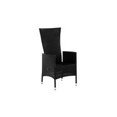 Jenny Matstol utomhus Ställbar - Justerbar Utefåtölj i Konstrotting Svart Loungestol Comfort Garden