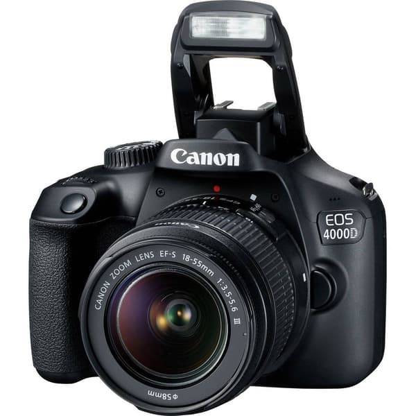 Canon EOS 4000D Kit 18-55mm III Systemkamera Digital EF-S 18-55 mm IS II 18 Megapixel Svart Optisk bildavsökare, med in