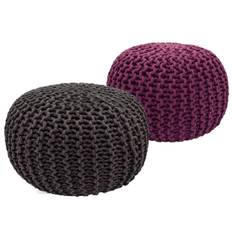 Pallpuff SET Sittpall pouf set 2 kudde grovt stickad