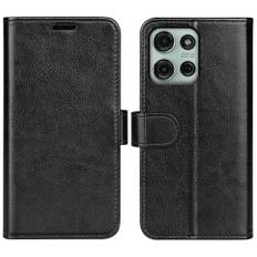 Motorola G75 5G - Læder cover / pung - Sort