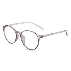 Round Blue Light Brille - Lys Gr� Transparent - Premium