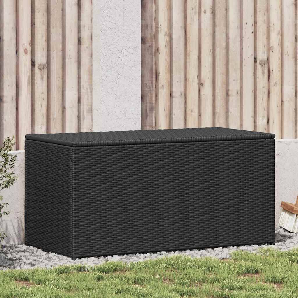 Opbevaringskasse til haven polyrattan Sort, 100 x 50 x 50 cm