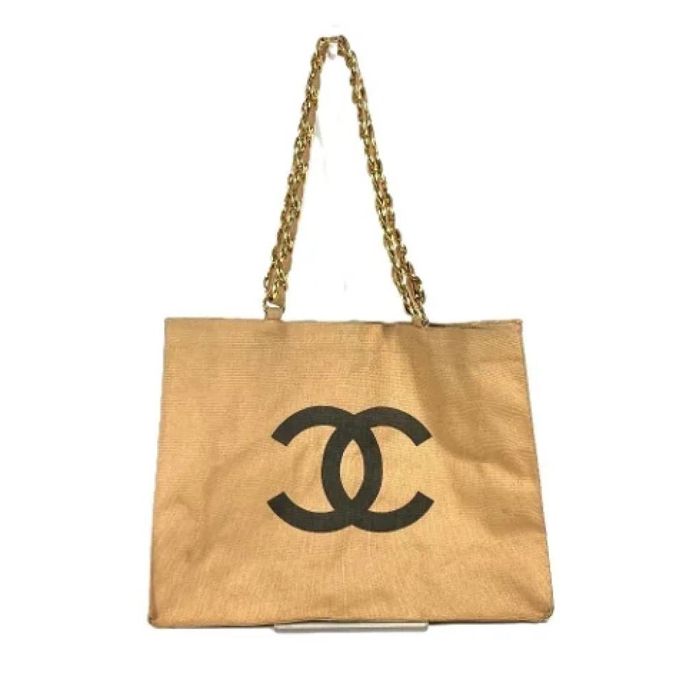 Chanel Vintage Pre-owned Canvas chanel-tasker - Vintage - Dame - Beige - ONE SIZE - Uld