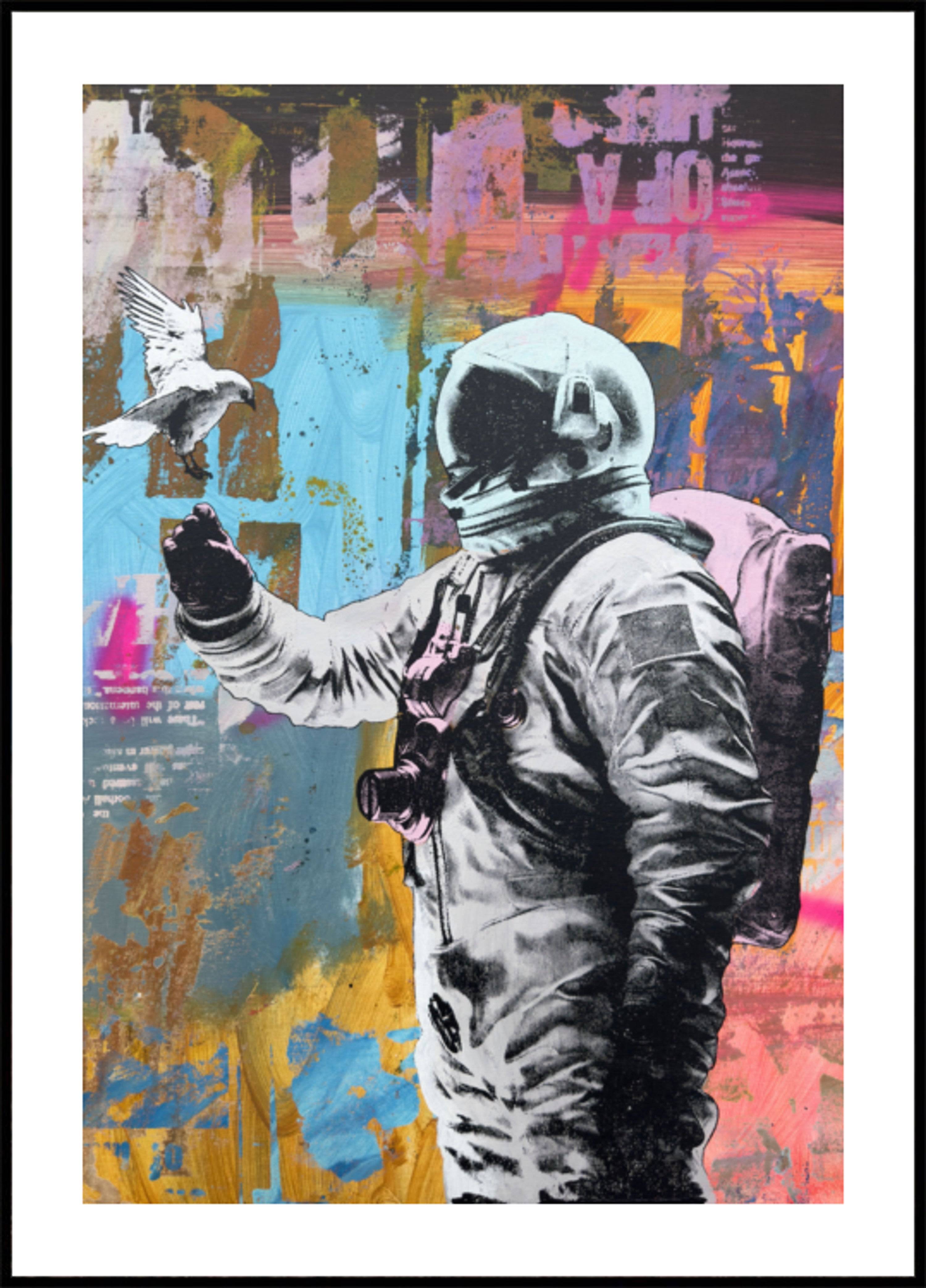 Astronaut Meets Dove (30x40) - Plakater > Osorterade verk