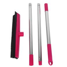Multifunction Telescopic Floor Carpet Broom Pet Hair Dust Removal Cleaner Sweeper Cleaning rosa