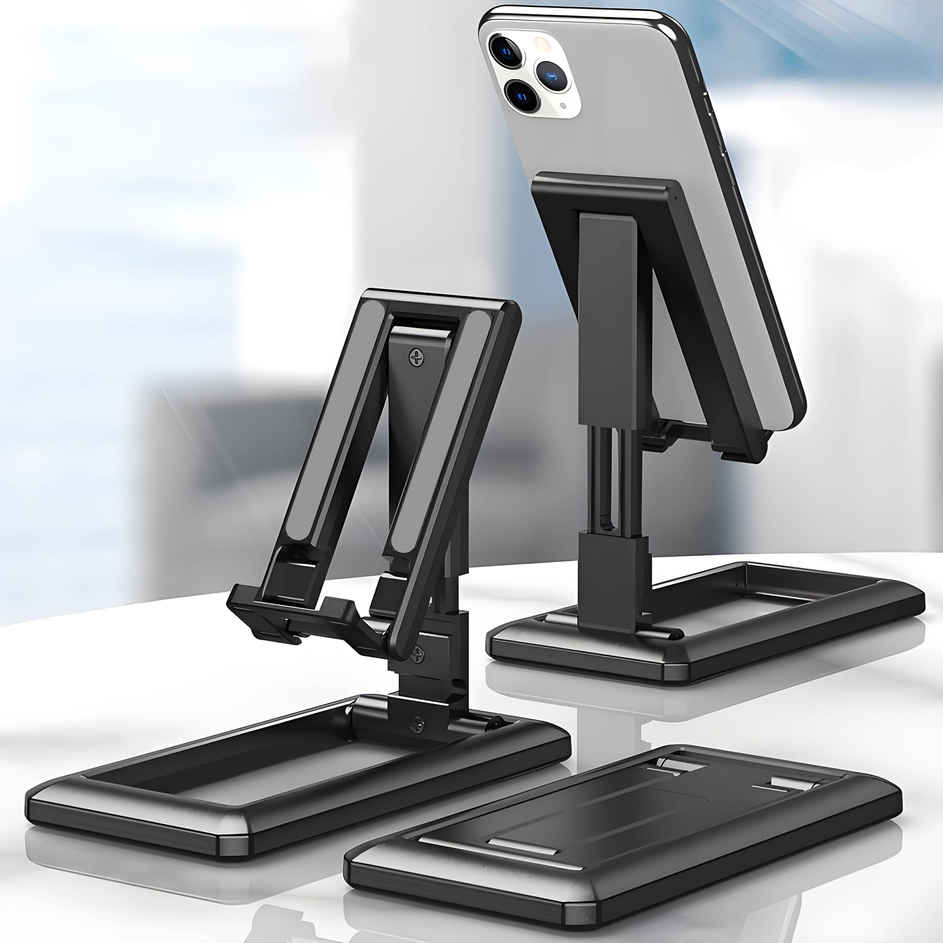 Foldable Cell Phone Stand, Adjustable Phone Holder For Desk Portable Travel Essentials Office Accessories For Iphone 17 16 15 14 13 Pro Max, All Mobile Phones