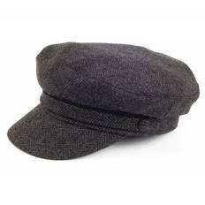 Vegamössa / Skepparmössa - Jaxon Herringbone Fiddler Cap (mörkgrå) (Storlek: X-Large - 61 cm)