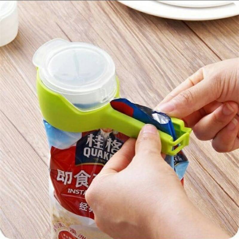 1 st hushållsmat snacks förvaring tätning försegling hällpåse clips sealer klämma matpåse klämma köksredskap hemmat stäng klämma tätning - Röd