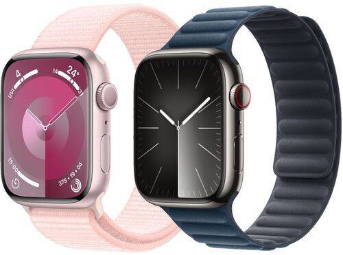 Apple Watch Series 9 Aluminium 45 mm (2023) | GPS | silver | Sportband vit M/L