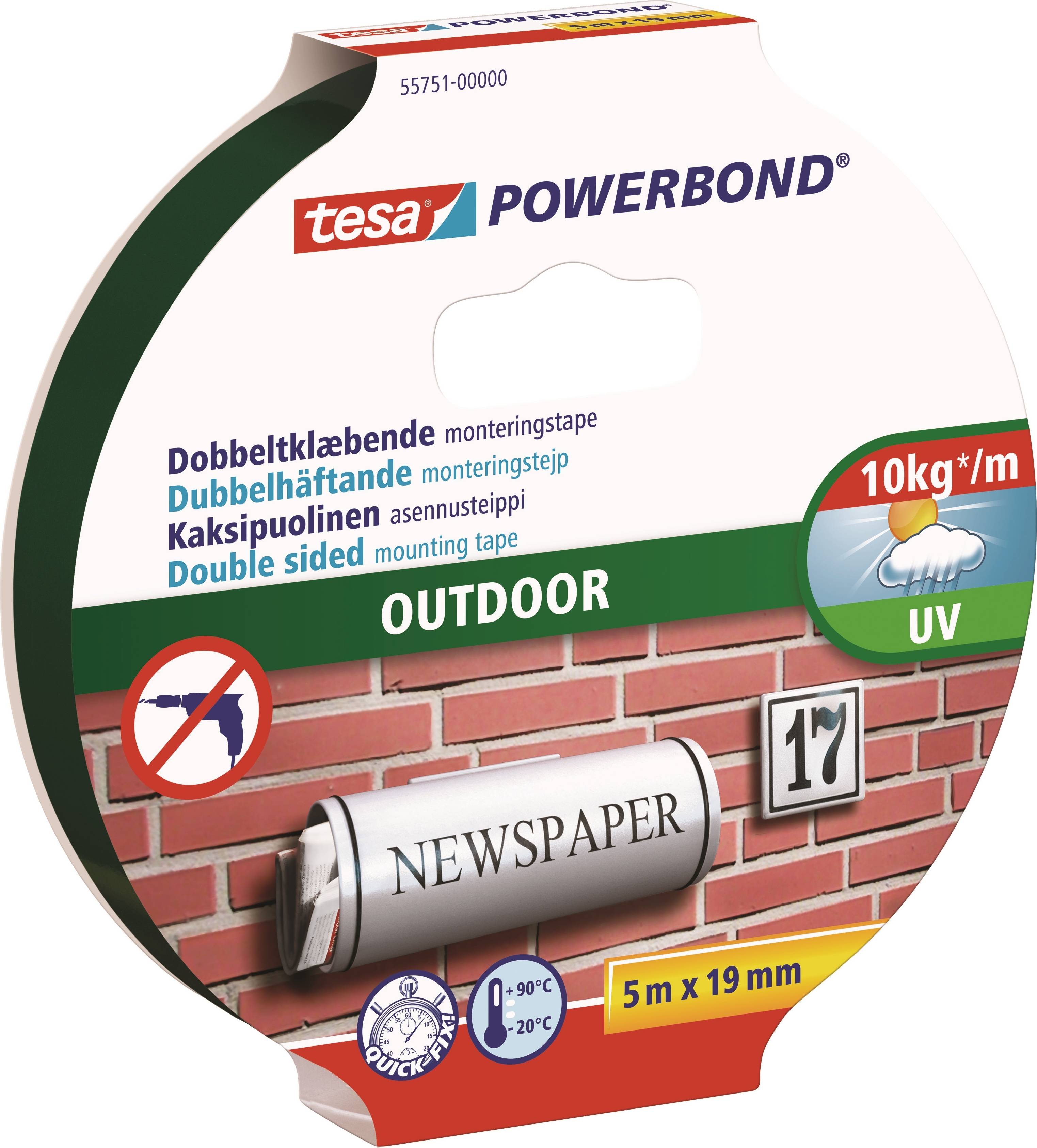 tesa Powerbond Outdoor monteringstejp | 19mmx5m