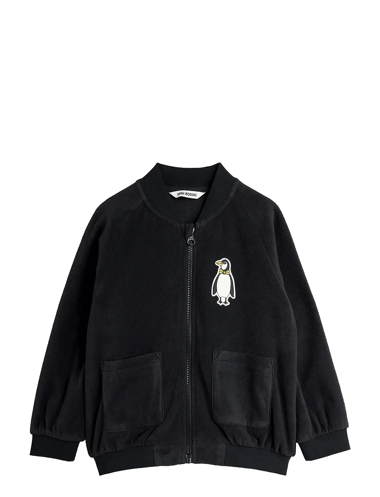 Mini Rodini Penguin Patch Microfleece Jacket - Black - 68/74