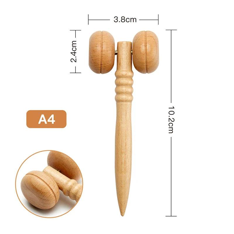 Face Massager Maderoterapia Face Roller Mini Wood - A4