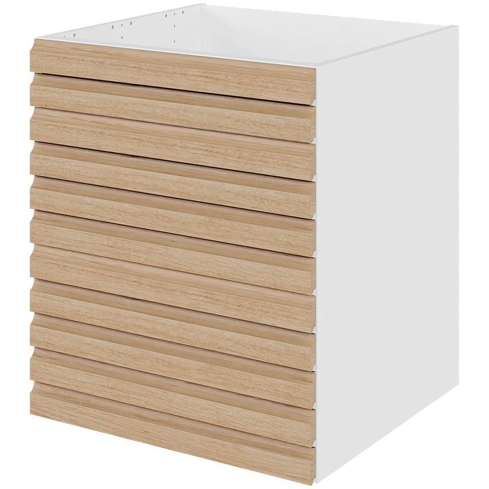 Multi-Living Køkken skuffeskab i S-Line Eg H: 70,4 cm D: 60,0 cm - 4 skuffer fuldtudtræk med softluk - Bredde: 60 cm.