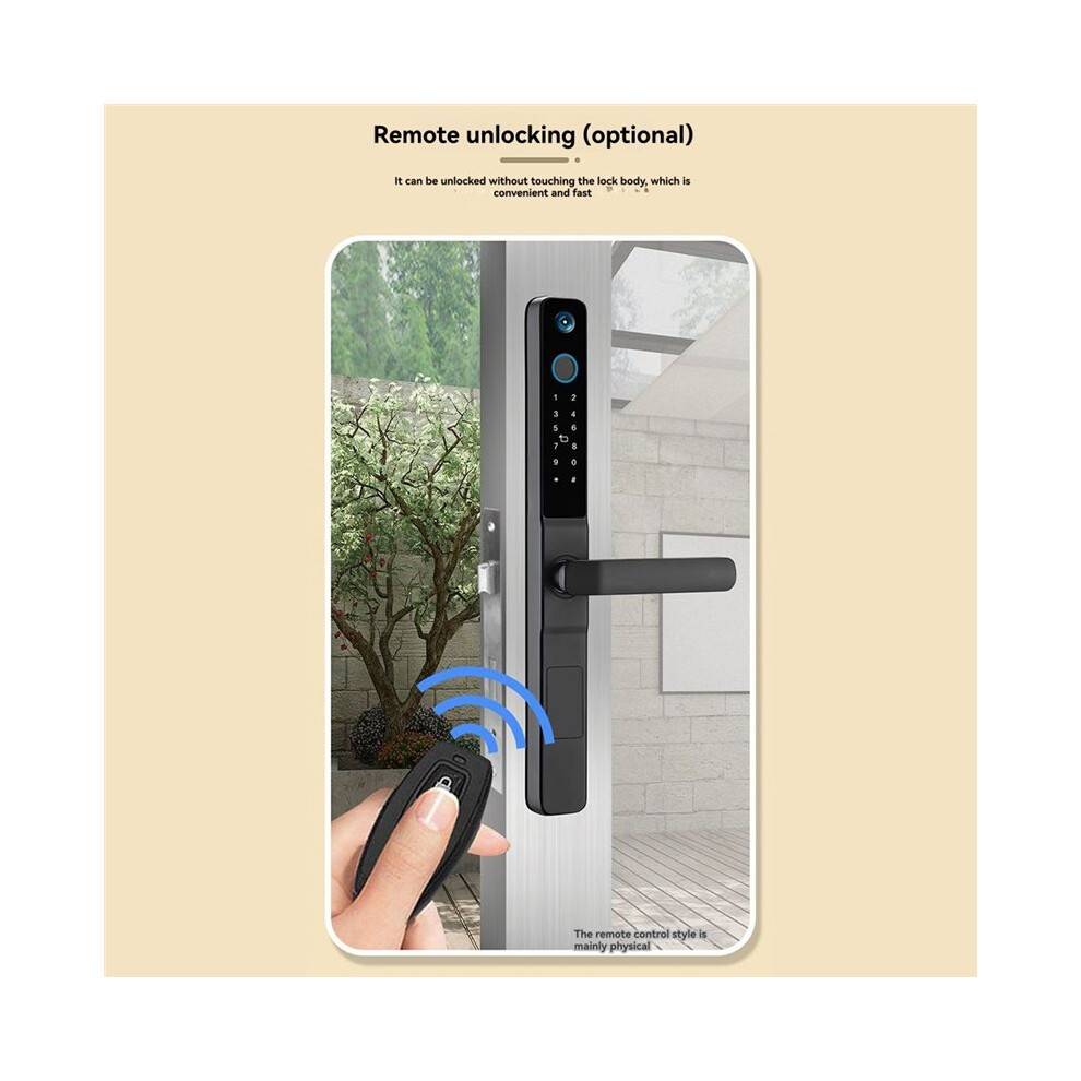 Door Lock with Camera Tuya WiFi Fingerprint RFID Password Access Sliding Security Peephole Doorbell 3585 Sliding