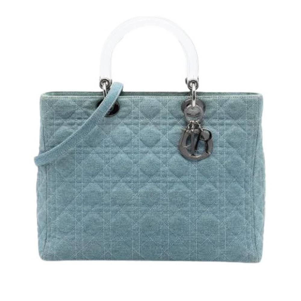 Dior Vintage Pre-owned Lady satchel - Vintage - Dame - Blå - ONE SIZE - Uld