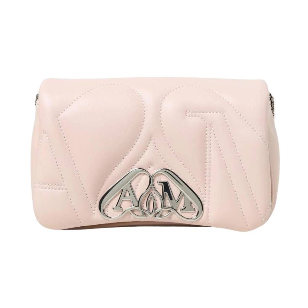 Alexander McQueen Quiltet Mini Skuldertaske - Tasker - Dame - Beige - ONE SIZE - Uld