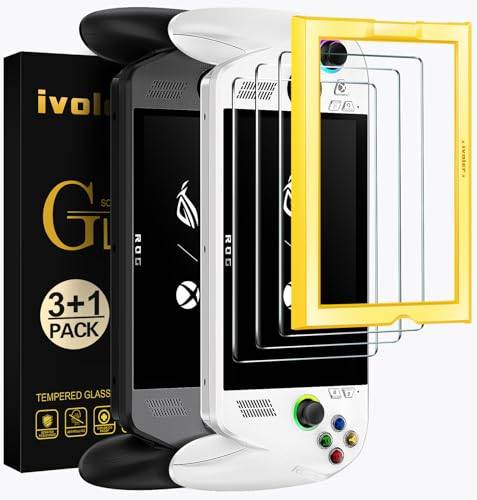 ivoler 3 stycken pansarglas för ROG Xbox Ally/ROG Xbox Ally X Handheld 2025, enkel installation med monteringsram, exakt justering, 9H hårdhetsskyddsfilm, HD-klar, reptålig, bubbelfri