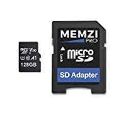 MEMZI PRO 128GB Micro SDXC minneskort för Huawei MediaPad M6, M5, M3, M2, T5, T3, M5/M3 Lite Series surfplattor PC - High Speed Class 10 100 MB/s Läs 90 MB/s Write U3 A1 V30 4K inspelning med SD-adapter